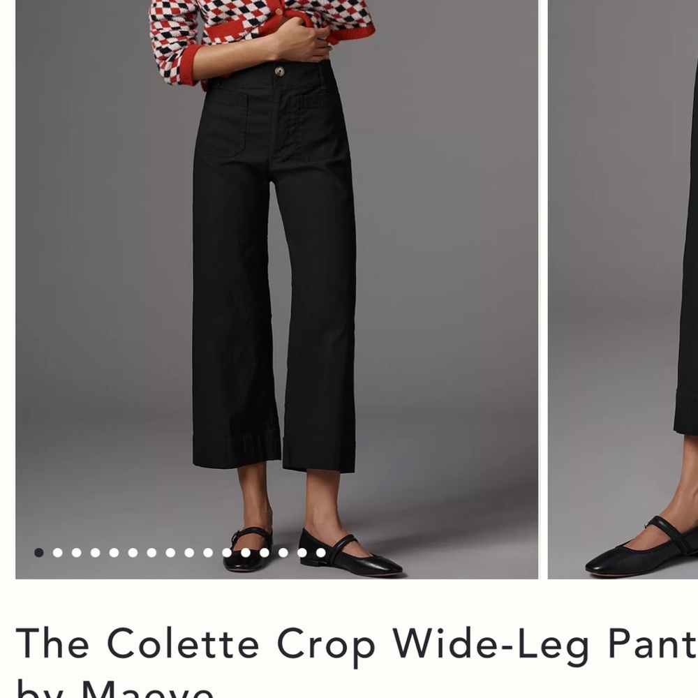 Anthropologie Black Wide-Leg Chinos